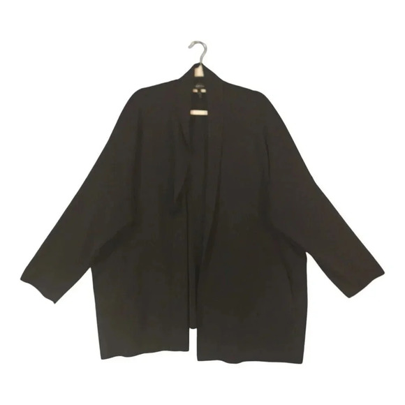 New Escada Cardigan Sweater Women Size 44 Black 100% Virgin Wool Side Slits - Picture 9 of 9